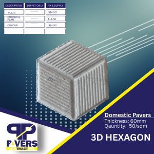 3D Hexagon Pavers
